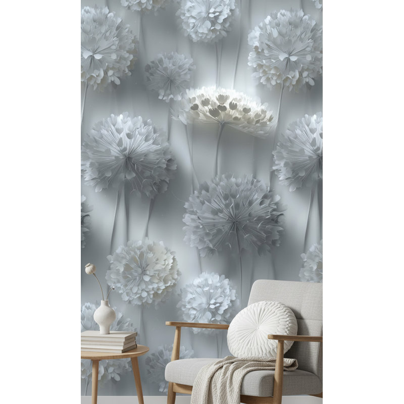 Papier peint floral abstrait mural