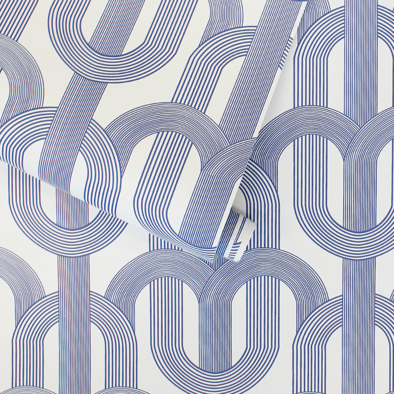 Shayla 16.5' L x 20.5" W Peel and Stick Wallpaper Roll, Blue
