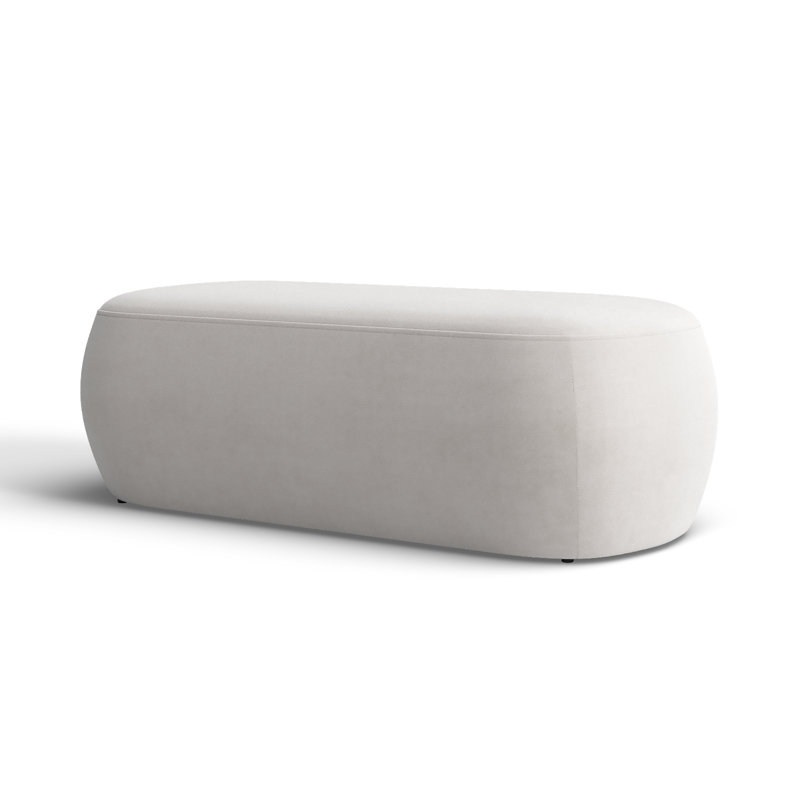  50" Wide Rectangle Ottoman, Gray Velvet