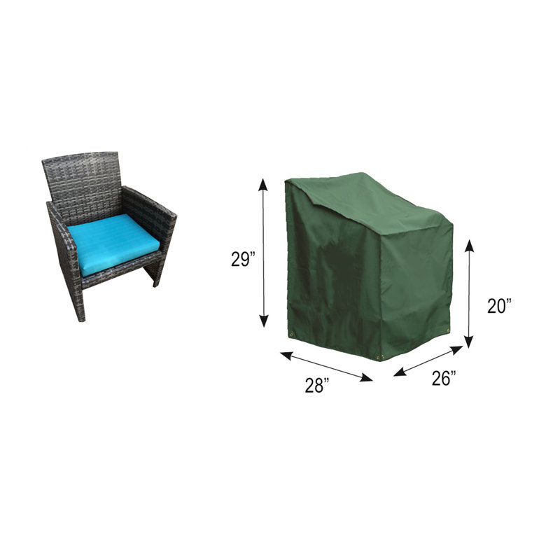 Housse de chaise de patio résistante à l’eau, H 31 po x l 32 po x P 30 po