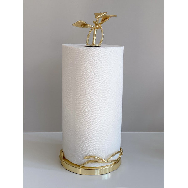 Paper Towel Holder Stand, Silver Countertop Paper Towel Roll Dispenser  Holders with Square Base,Tissue Holder Filled with Sparkly Crystal Crushed