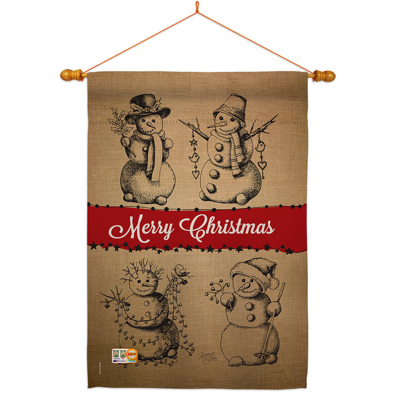 Double Sided 40'' H x 28'' W Polyester Christmas Flag Set