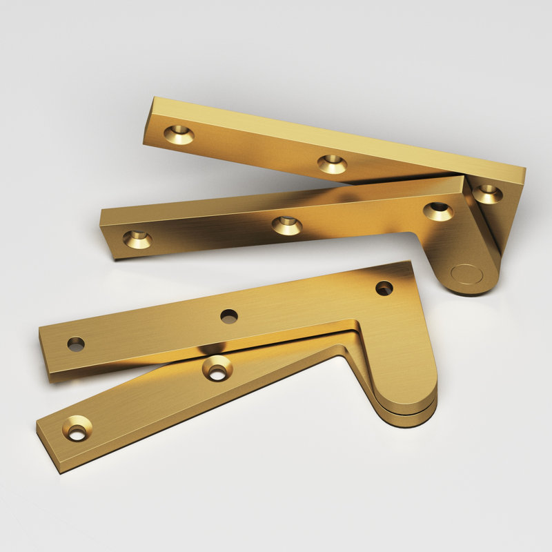 Fixed Pin Pivot Hinge, 1.88" H x 4.38" W, Satin Brass