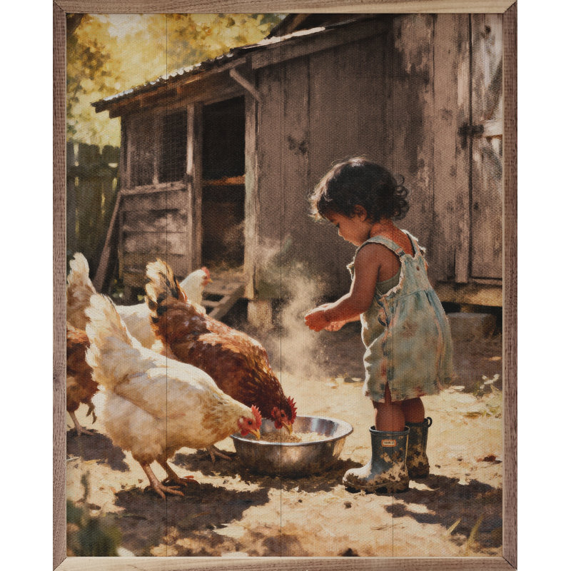 Feeding The Chickens, 20" H x 16" W