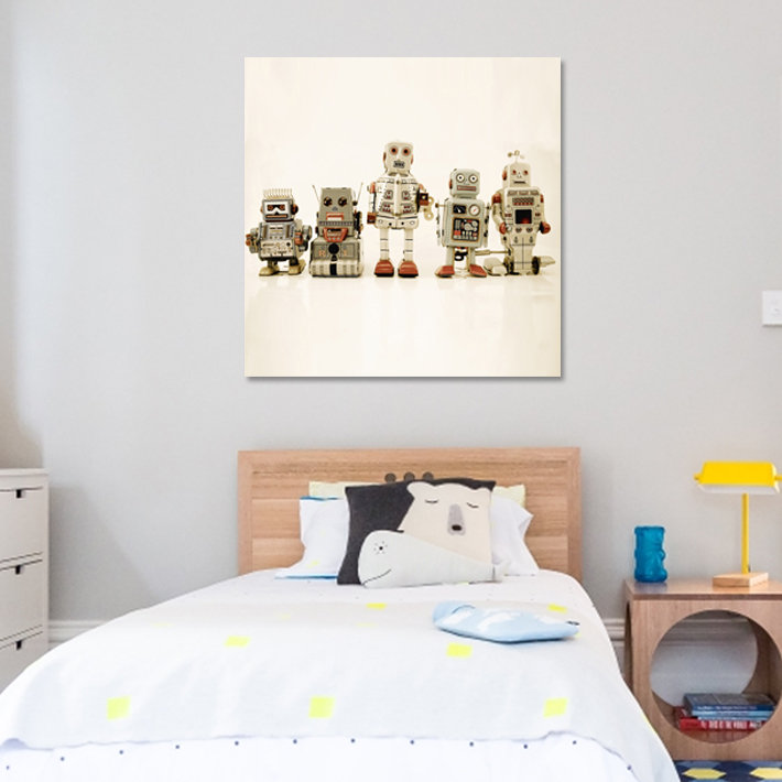 Robot Friends Print, 24" H x 36" W, Unframed Paper