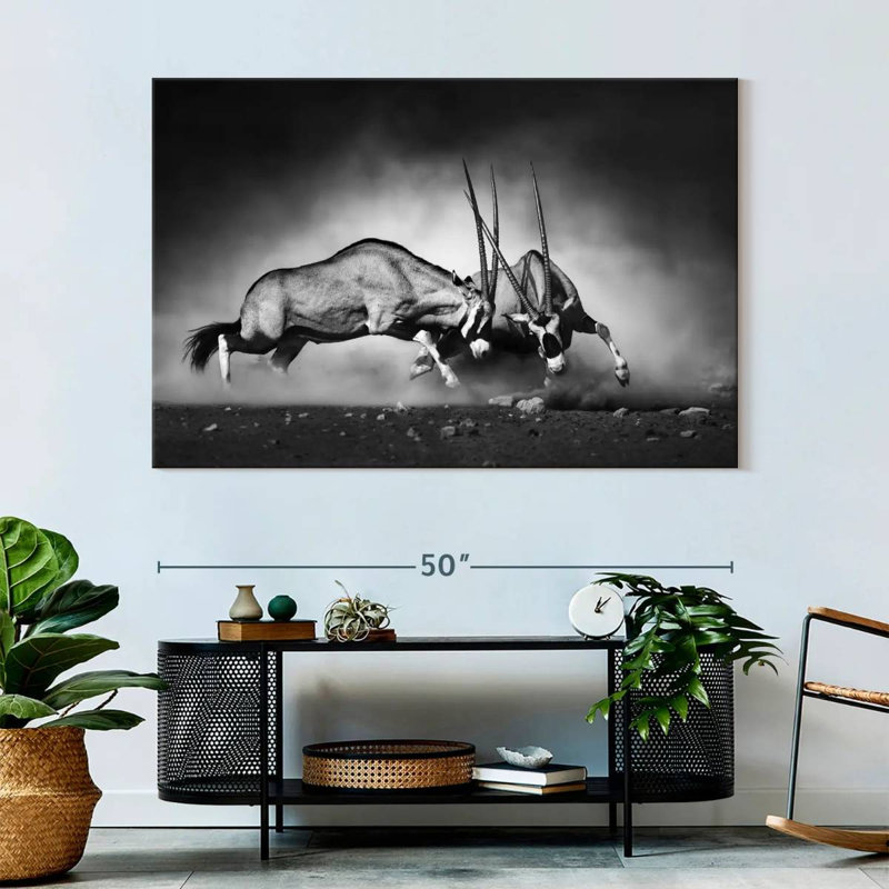 Brampt Fighting Oryx, 34" H x 51" W