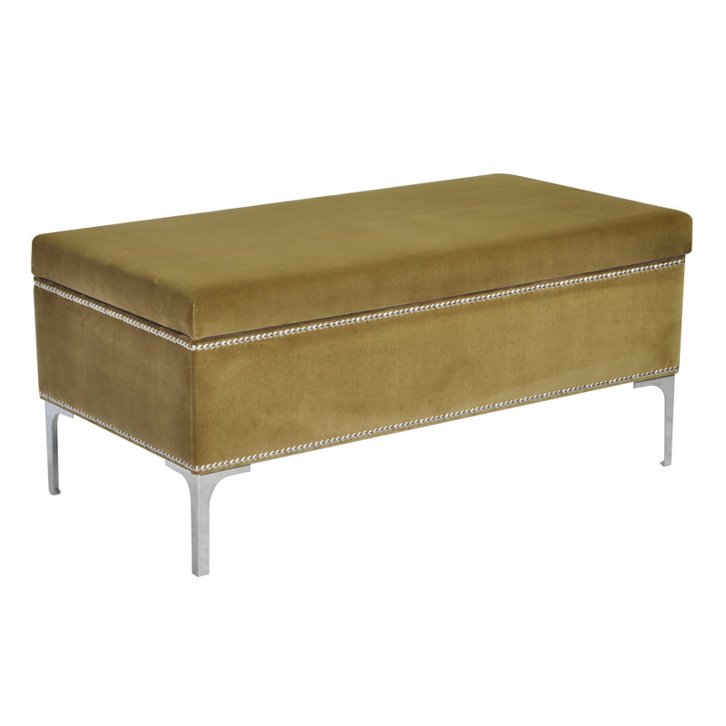 Berry Polyester Upholstered Bench with Flip Top