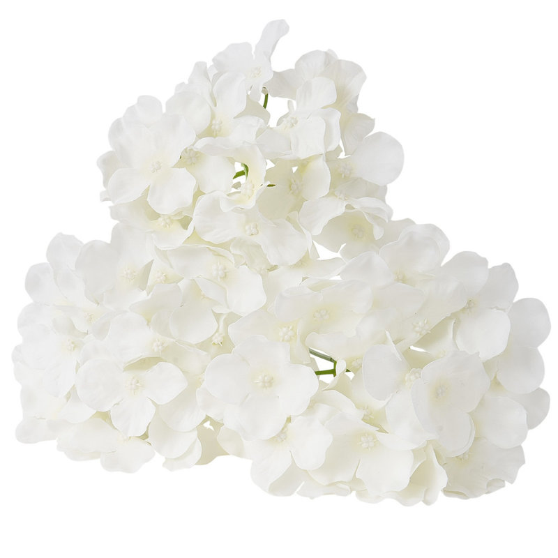 65 pièces de fleurs d'hortensia en soie artificielle 9,8 en bouquet blanc