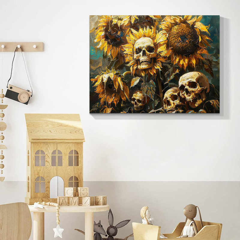 Art mural d'Halloween sur toile, H 18 po x l 24 po