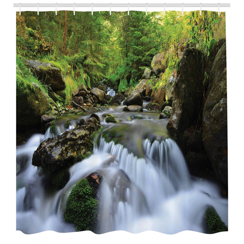 Shower Curtain with Hooks Included, 70" H x 69" W