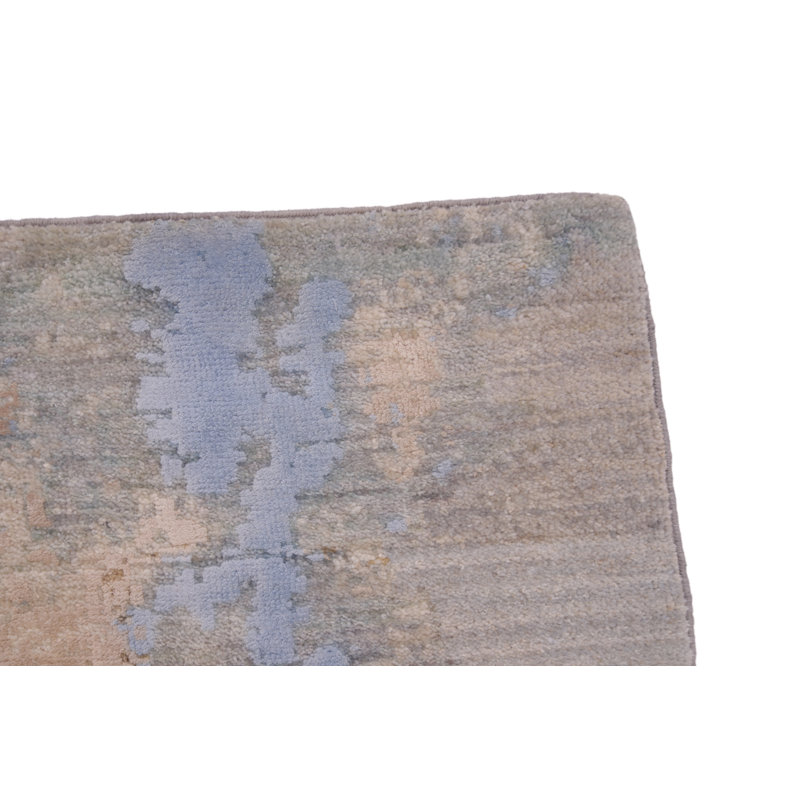 Tapis gris de haute qualité noué à la main