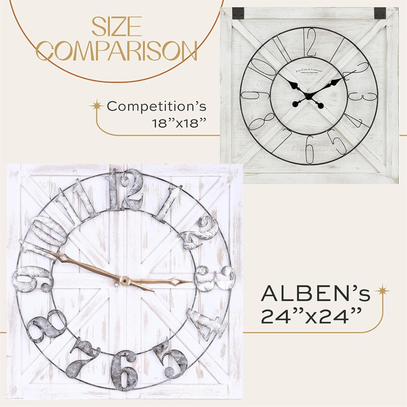 Grande horloge murale de style campagnard