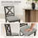 Fabiola 25'' X-Back Solid Wood Fabric Upholstered Bar & Counter Stool with Footrest