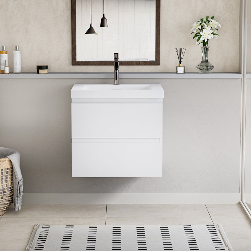Space-Saving Floating Bathroom Vanity With Stylish Sink And Ample Storage