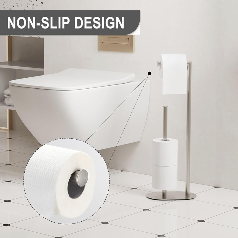 Porte-papier hygiénique sur pied avec réserve - Porte-papier hygiénique moderne avec base lestée