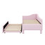 Lit de jour simple avec lit gigogne escamotable, structure de lit de jour rembourrée en lin avec lattes de bois, lit gigogne extensible, conception simple à très grand-952807938