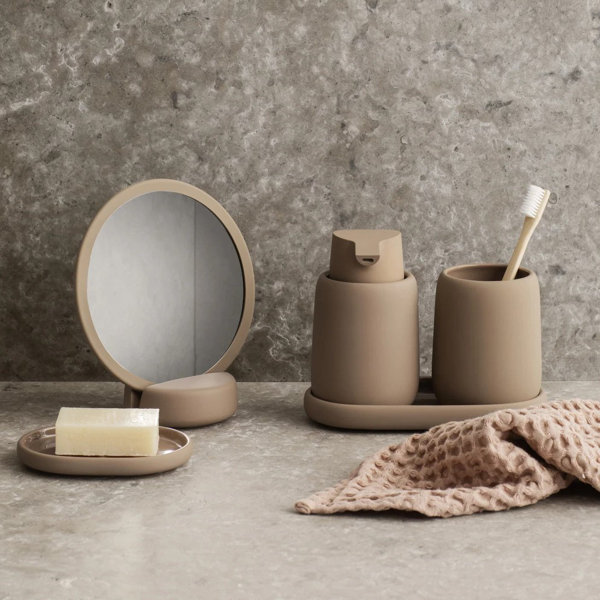 Mango Steam Toilet Paper Holder with Storage - Taupe