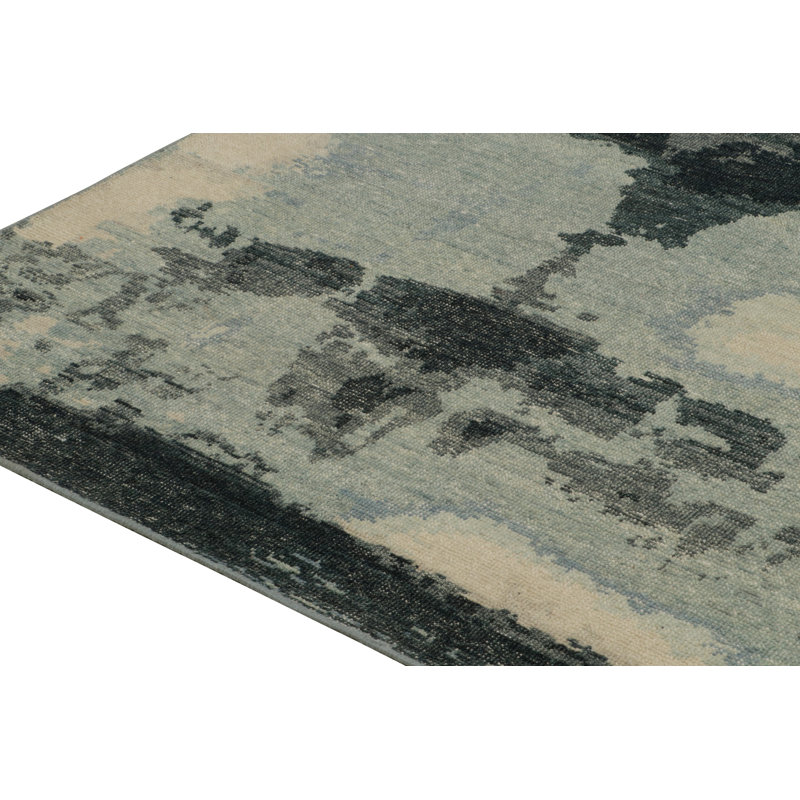 Distressed Homage Hand Knotted Wool Abstract Area Rug, Rectangle 12' x 16'
