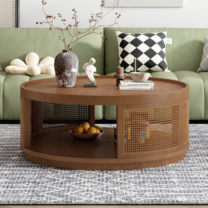Table basse 36,8 po Mid-Century, Brun