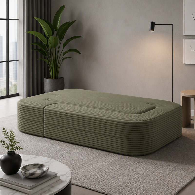 Canapé moderne pliable 2 en 1 avec couverture fonctionnelle et coussins moelleux, confortable et convertible pour le salon et la chambre à coucher