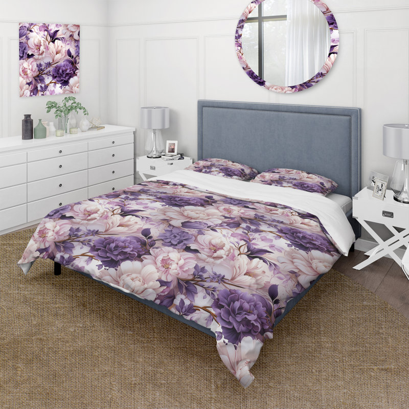 Ensemble de housse de couette Ethereal Rococo Flourish Victorian, Housse de couette pour très grand lit et 2 très