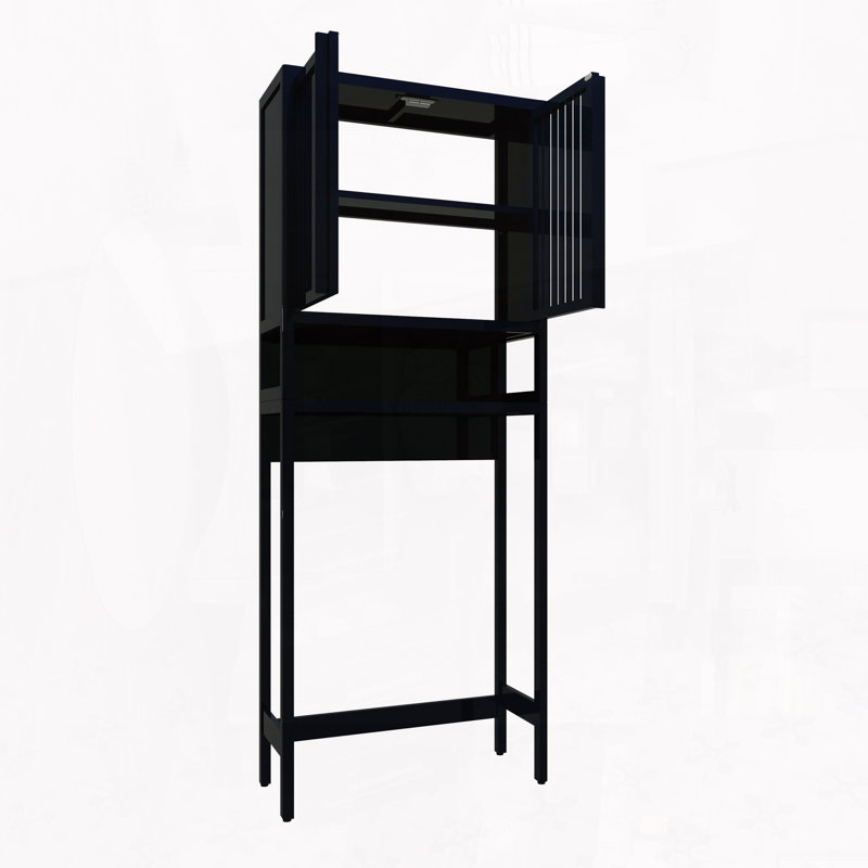 Support de rangement de toilette autoportant avec portes à persiennes