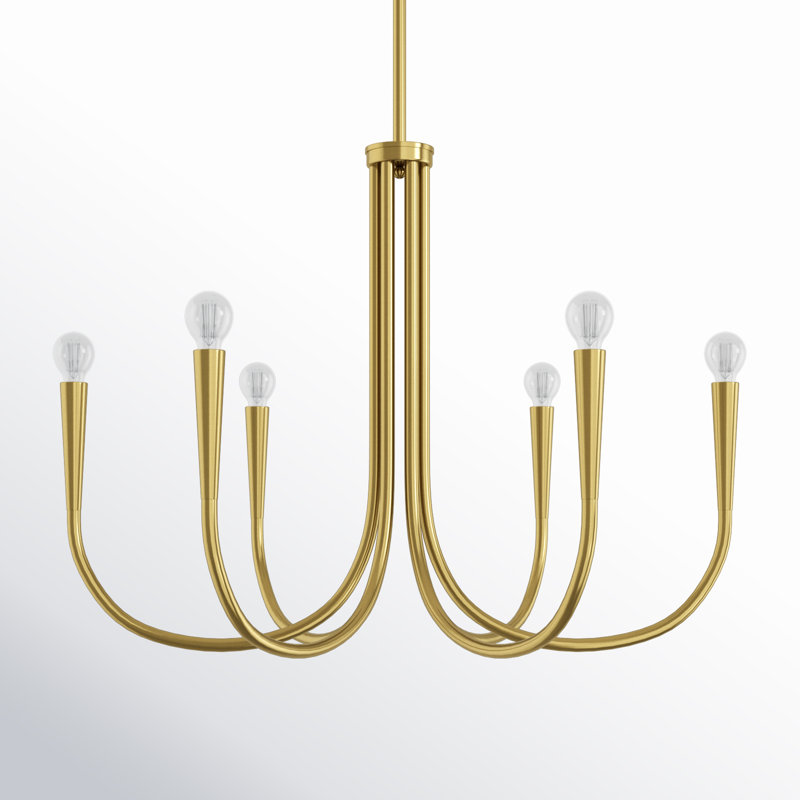 Catalena 6-Light Chandelier, 24.5" H x 36" W x 36" D, Gold