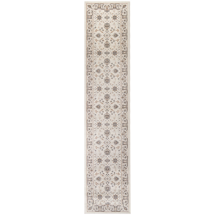 Keeley Oriental Machine Woven Polyester/Polypropylene Area Rug in Cream/Ivory