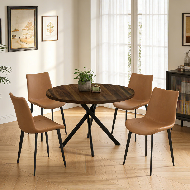 Ensemble de table de salle à manger 43,4 pouces pour 4 personnes, ensemble de table basse moderne Mid-Century pour la salle à manger
