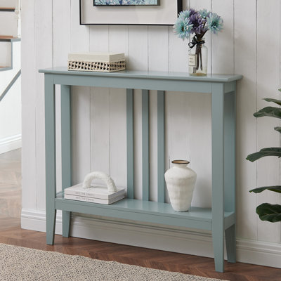 Table d'entrée Aubreyana - Console étroite - Console avec rangement - Décoration de couloir - Tables console en bois pour l'entrée - Table d'appoint console étroite