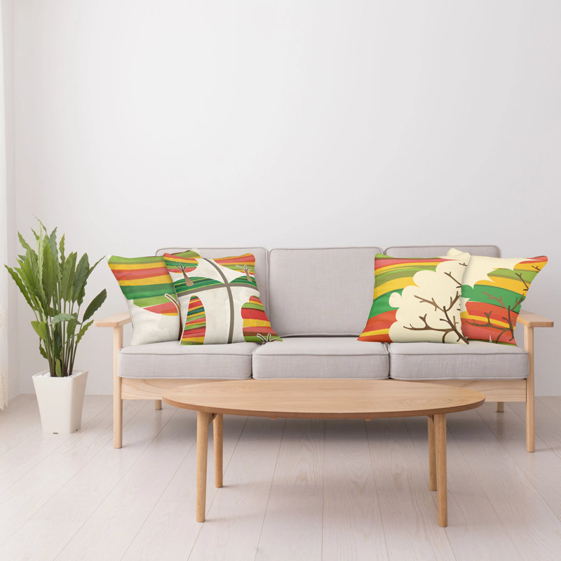 Ensemble de housse de coussin 4 pièces Trees Inspired Creative Forest, 16" x 16"