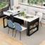 Îlot de cuisine roulant extensible avec table rabattable, prise de courant encastrée et armoire vitrée-354927828-354927834
