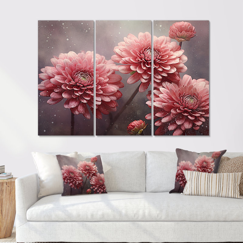 "Mums Musing" - Art mural sur toile, Toile tendue, H 40 po x l 60 po x P 1 po