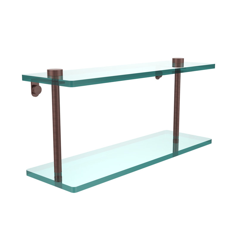 Gober 2 Piece Tiered Shelf, 16", Antique Copper