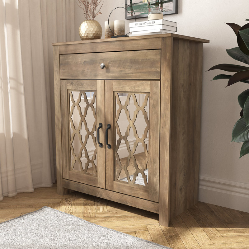 Buffet décoratif 2 portes Chessani, Chêne noueux