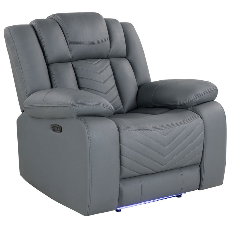 RAIZE Power Recliner With LED, Storage Console, And Cup Holders For Ultimate Comfort And Convenience