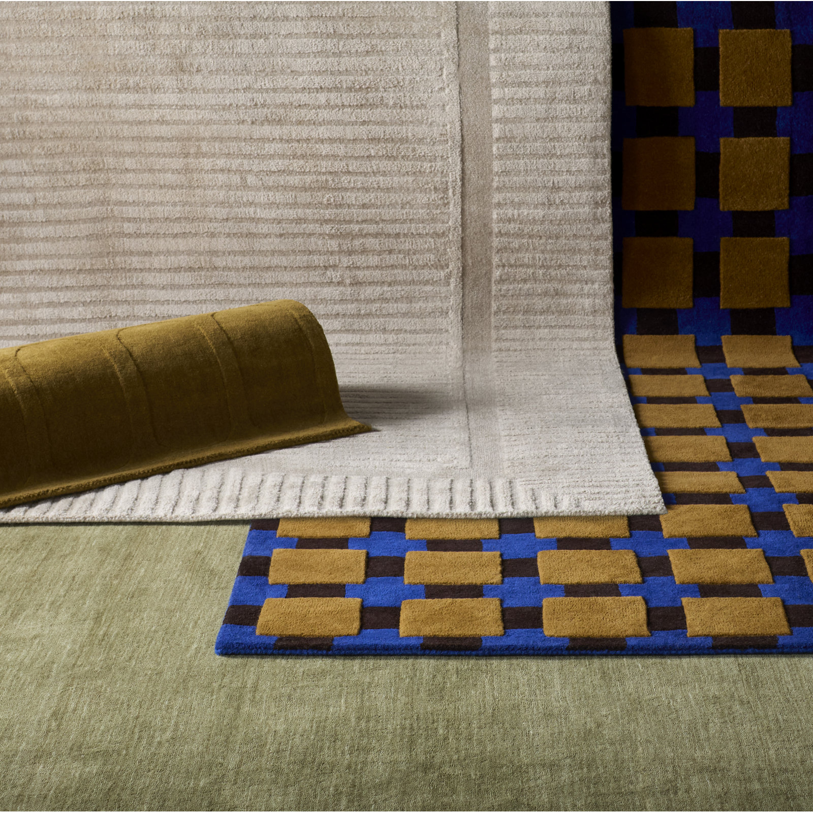Terra Firma Cream Striped Rug, Rectangle 5' x 8'