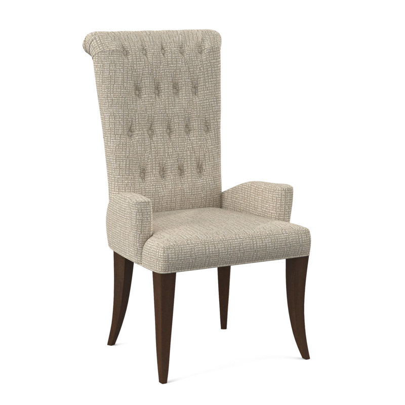 Gossamer Dining Chair, American Walnut, Stepping Stones Ivory Viscose
