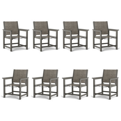 8-Piece HDPE Outdoor Dining Chair Set -All-Weather Use