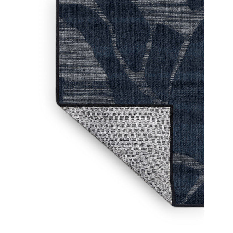 Tapis abstrait gris lavable à la machine, Carré 7 pi