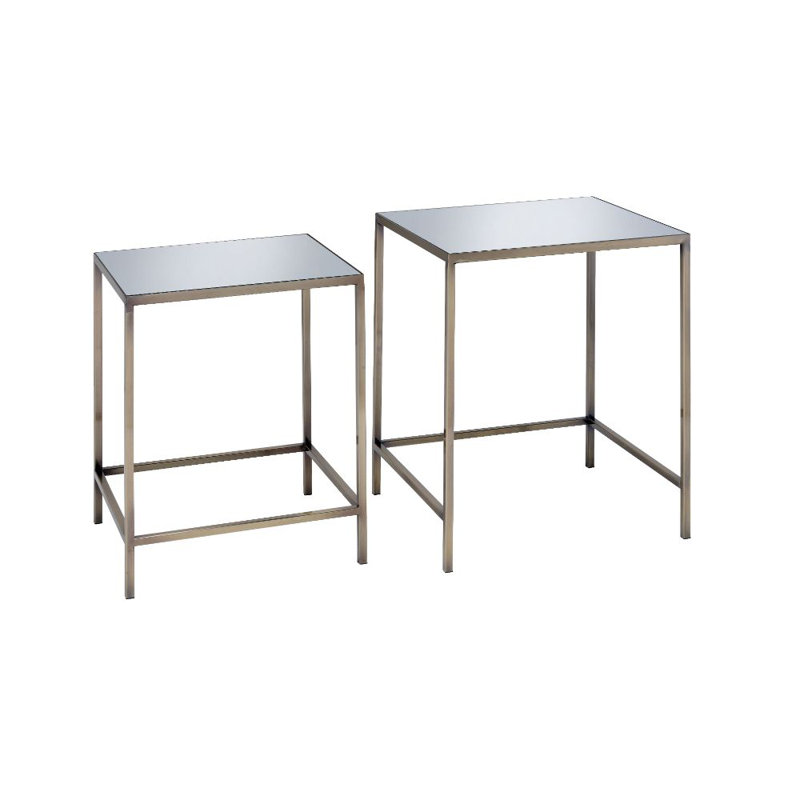 Yamila Mirrored Glass Top Nesting Tables