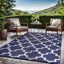 Tapis intérieur / extérieur bleu / blanc rectangulaire en polypropylène Aldo-960560317