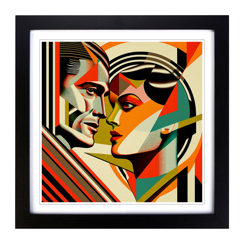Lovers Constructivism No.1 - Framed Print, Black