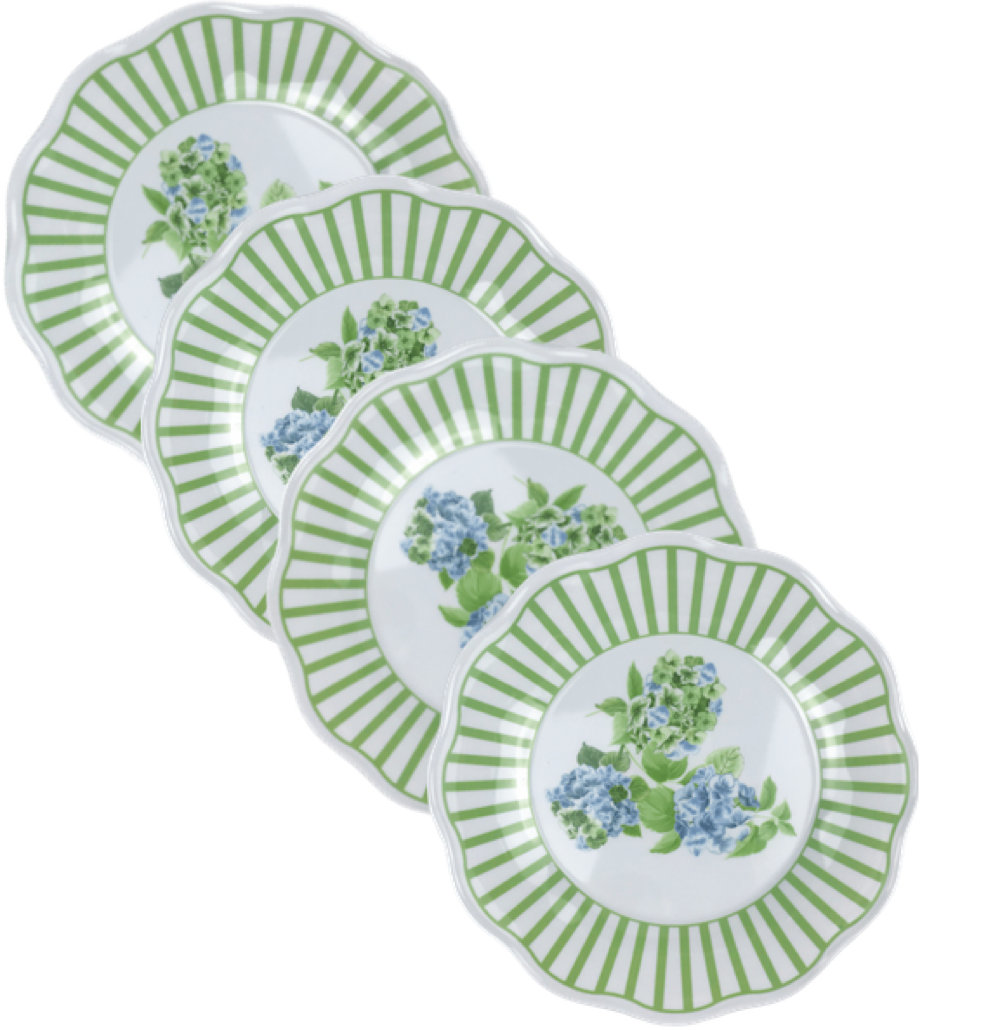 The Enchanted Home BEAUTIFUL SET OF HYDRANGEA GARDEN GREEN SALAD PLATES (4) & Reviews | Perigold