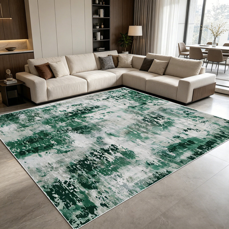 1PC Geometric Brown Tan Pattern area rugs for Living Room, Soft and Comfortable, Suitable for all seasons, easy-to-maintain, machine washable Indoor floor mat, Under Table Farmhouse suitable for dining room, bedroom, entryway, home office, patio.