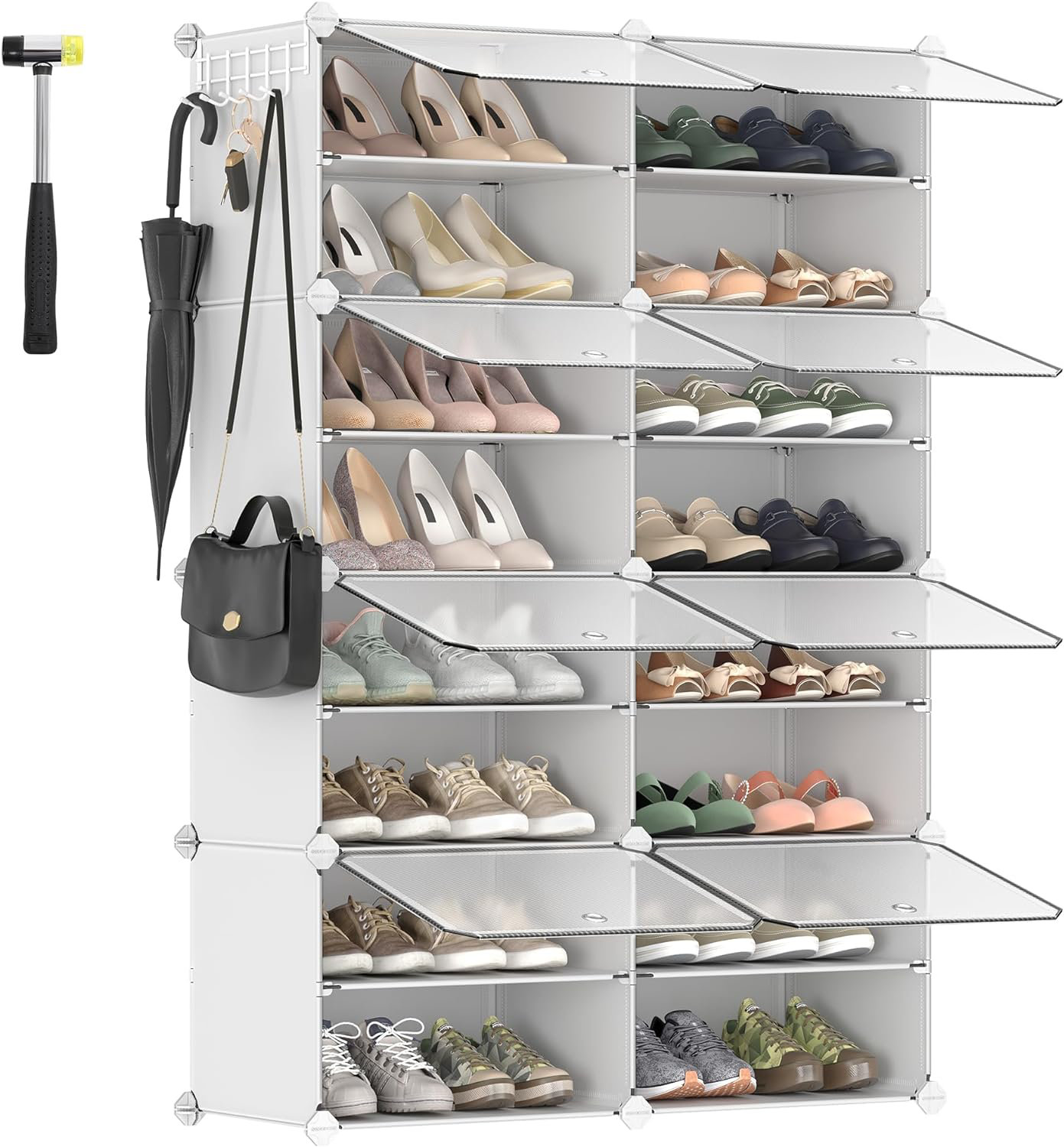 72 Pair Stackable Shoe Storage Cabinet Rebrilliant Finish: Black