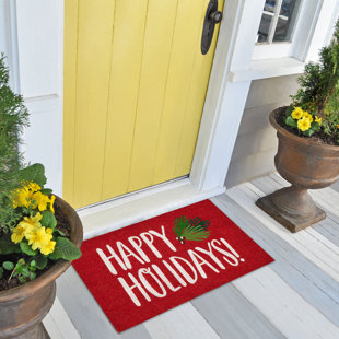 Santa Doormat, Winter Doormat, Christmas Doormat Reindeer, Holiday Door Mat,  Santa Door Decor, Doormat for Front Porch, Doormat Layering Rug
