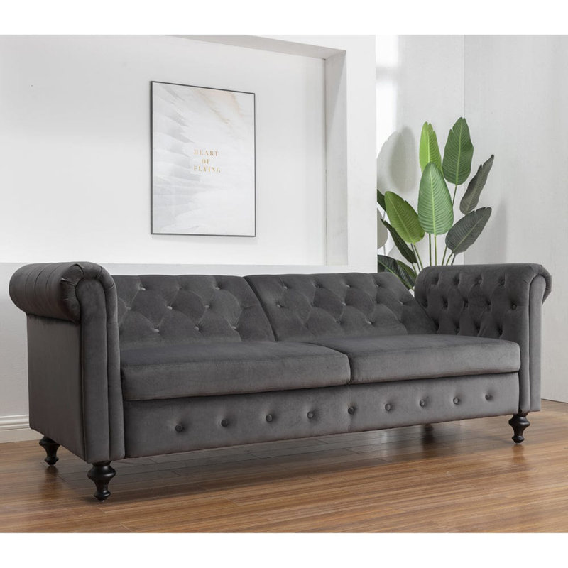 Selene 3 Seater Velvet Sleeper, Grey