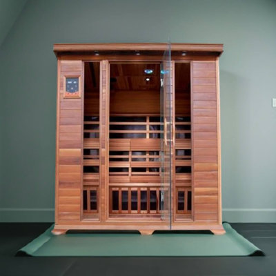 SunRay Saunas 4 - Person Bluetooth Compatible FAR Infrared Sauna in Cedar