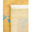 Tapis jaune / bleu noué à la main de conception unique 4 pi 1 po x 5 pi 10 po Vedrana Mogul